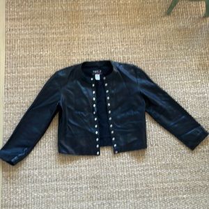 Agnès b leather jacket with buttons